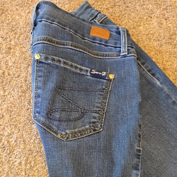 Seven7 Women's Blue Skinny Jeans - Picture 2 of 2